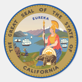 Autocollant rond classique californien