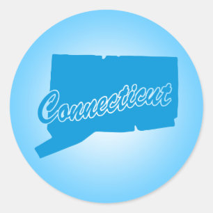 Autocollant rond classique Connecticut