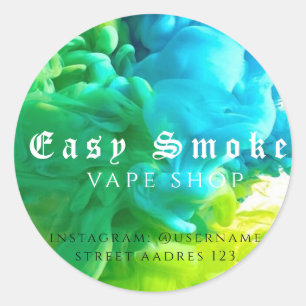 Autocollant Rond Classique Corolful Smoke Vape Sho