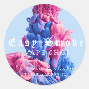 Autocollant Rond Classique Corolful Smoke Vape Sho