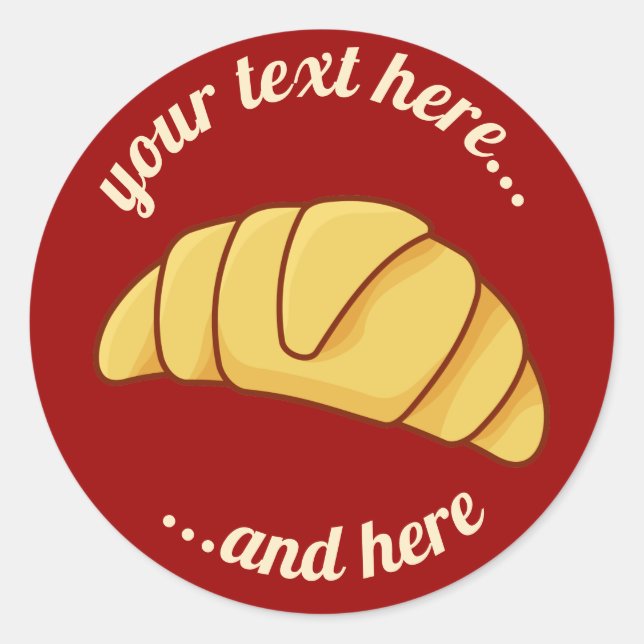 Autocollant rond classique Croissant (Devant)