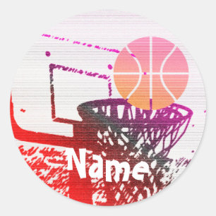 Autocollant rond classique de basket-ball