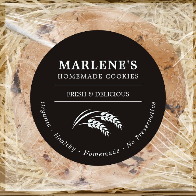 Autocollant rond classique de boulangerie personna (Créateur téléchargé)