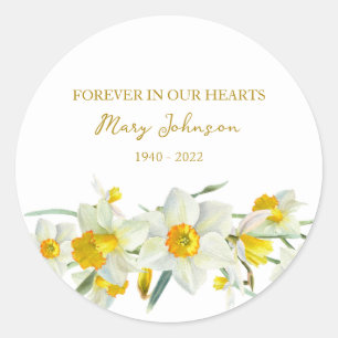 Autocollant rond classique de la Daffodil Memorial