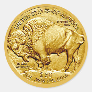 Autocollant rond classique de la pièce d'or de 50