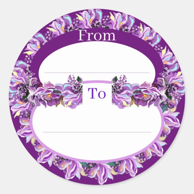 Autocollant rond classique de l'âme violette (Devant)