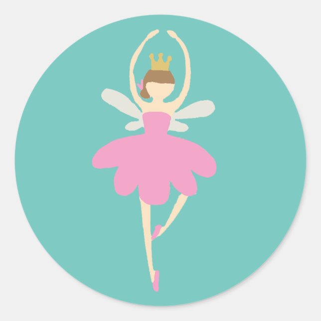 Autocollant rond classique de Noël Fairy Nutcracke (Devant)
