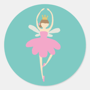 Autocollant rond classique de Noël Fairy Nutcracke