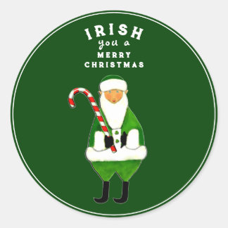Autocollant rond classique de Noël irlandais