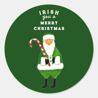 Autocollant rond classique de Noël irlandais
