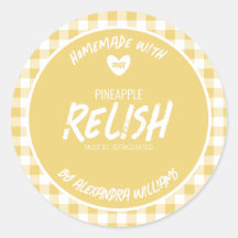 Autocollant Rond Classique de Relish d'Ananas Mais