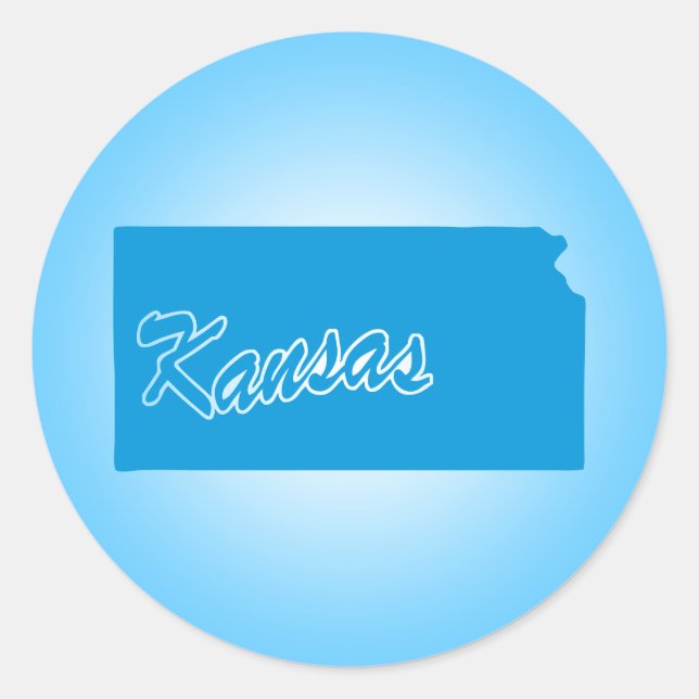 Autocollant rond classique du Kansas (Devant)