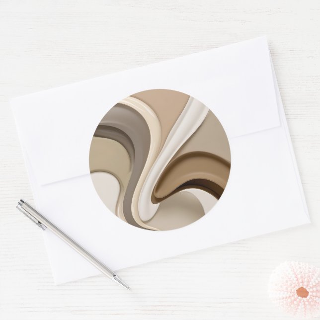 Autocollant rond classique en graphisme élégant (Enveloppe)