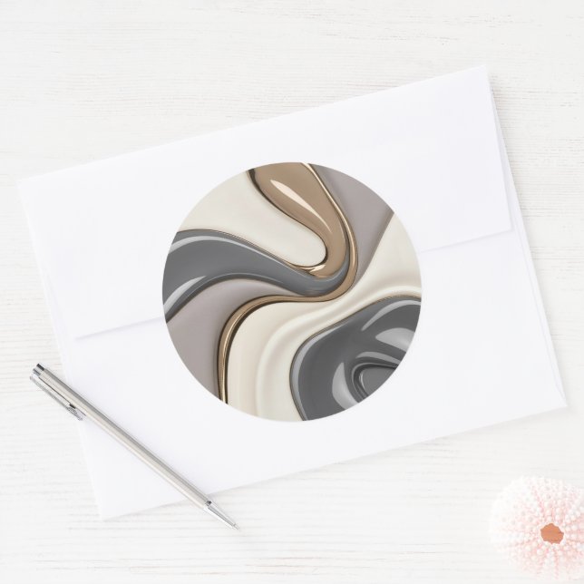 Autocollant rond classique en graphisme élégant (Enveloppe)