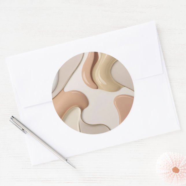 Autocollant rond classique en graphisme élégant (Enveloppe)
