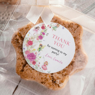 Autocollant rond classique Fairy Floral