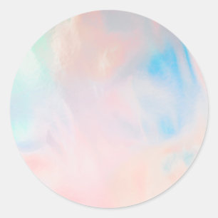 Autocollant rond classique Faux Holographique
