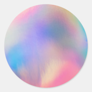 Autocollant rond classique Faux Holographique