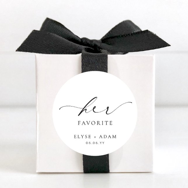 Autocollant rond classique favori Ellesmere (Ellesmere Wedding Circle Stickers Her Favourite )