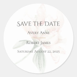 Autocollant Rond Classique Floral Aquarelle Rustiq