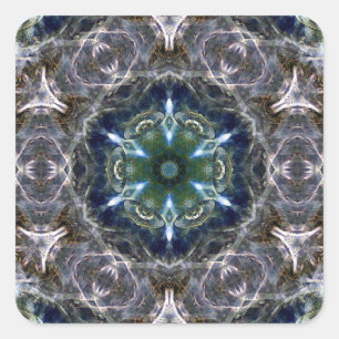 Autocollant rond classique Folk Mandala
