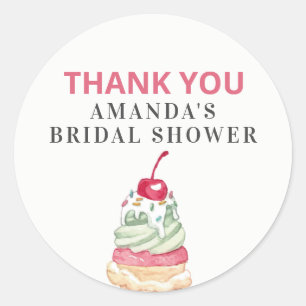 Autocollant rond classique Glace Merci faveur