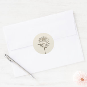 Autocollant rond classique Marigold d'octobre en o