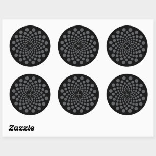Autocollant rond classique Modèle de Mandala Flora