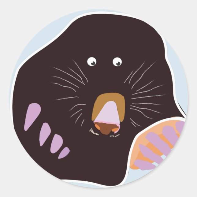 Autocollant rond classique Mole, brillant (Devant)