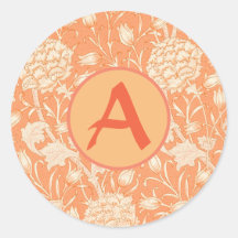 Autocollant Rond Classique Monogramme Personnalisé