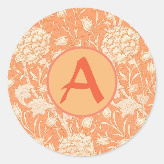 Autocollant Rond Classique Monogramme Personnalisé