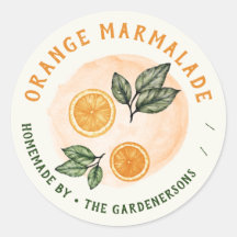 Autocollant rond classique orange Marmalade