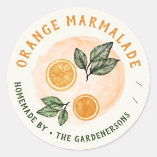 Autocollant rond classique orange Marmalade