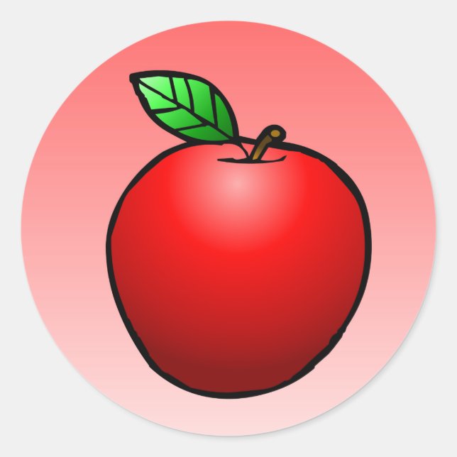 Autocollant rond classique Red Apple (Devant)