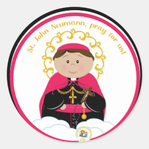 Autocollant rond classique St. John Neumann