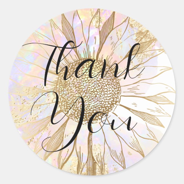 autocollant rond classique tournesol (Devant)