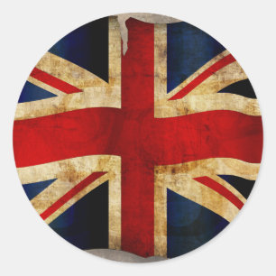 Autocollant rond classique Union Jack