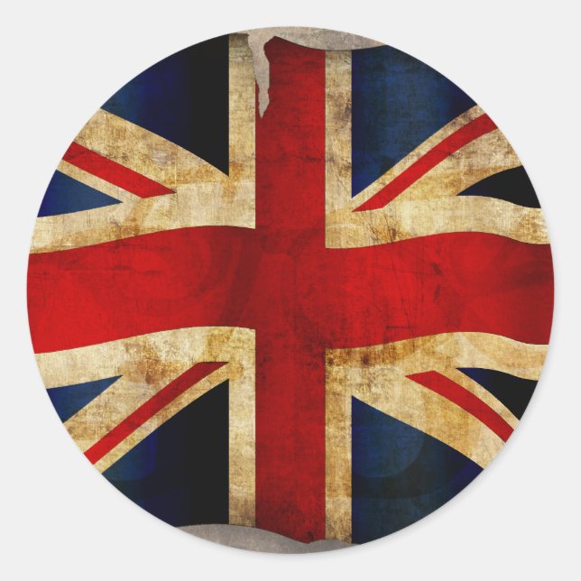 Autocollant rond classique Union Jack (Devant)