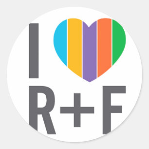 Autocollant rond - coeur rf d'I