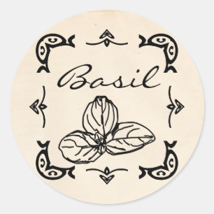 Autocollant rond de Basil de Cru-Style