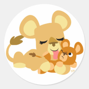 Autocollant rond de Bath du lion de bébé