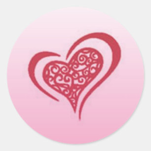 Autocollant rond de coeur lunatique