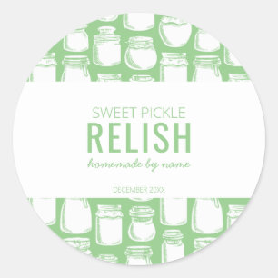Autocollant rond de condiment de pickles sucrés fa