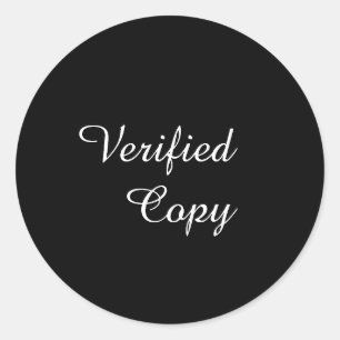Autocollant rond de copie vérifiée Séance de sig
