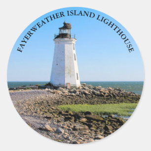 Autocollant rond de CT de phare d'île de