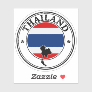Autocollant Rond de Drapeau de Cachet de Thaïlande