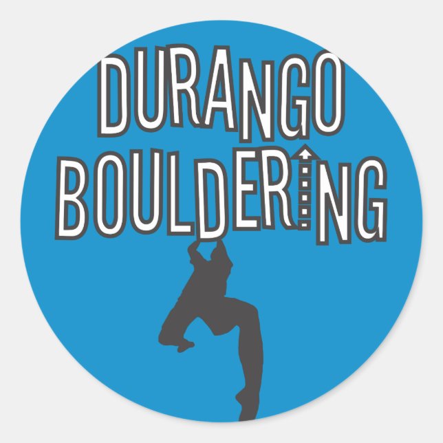 Autocollant rond de Durango Bouldering (Devant)