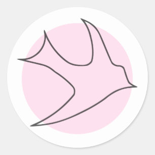 Autocollant rond de Knightingales (rose)