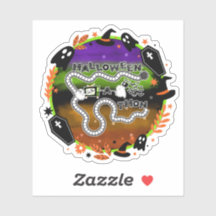 Autocollant rond de la carte multicolore Halloween