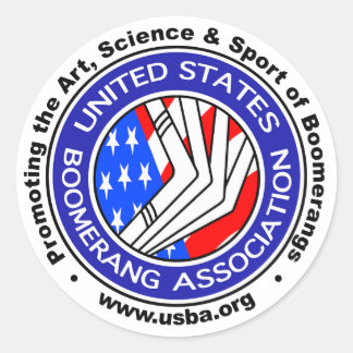 Autocollant rond de l'Association Boomerang des Ét